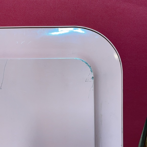 Vintage Steel Pink Tray with Floral Painting - Picture 9 of 9